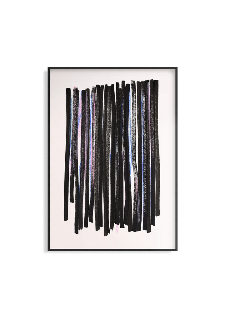 Always Searching – Abstrakter Malerei Kunstdruck Anastasia Sawall, blau pink schwarz