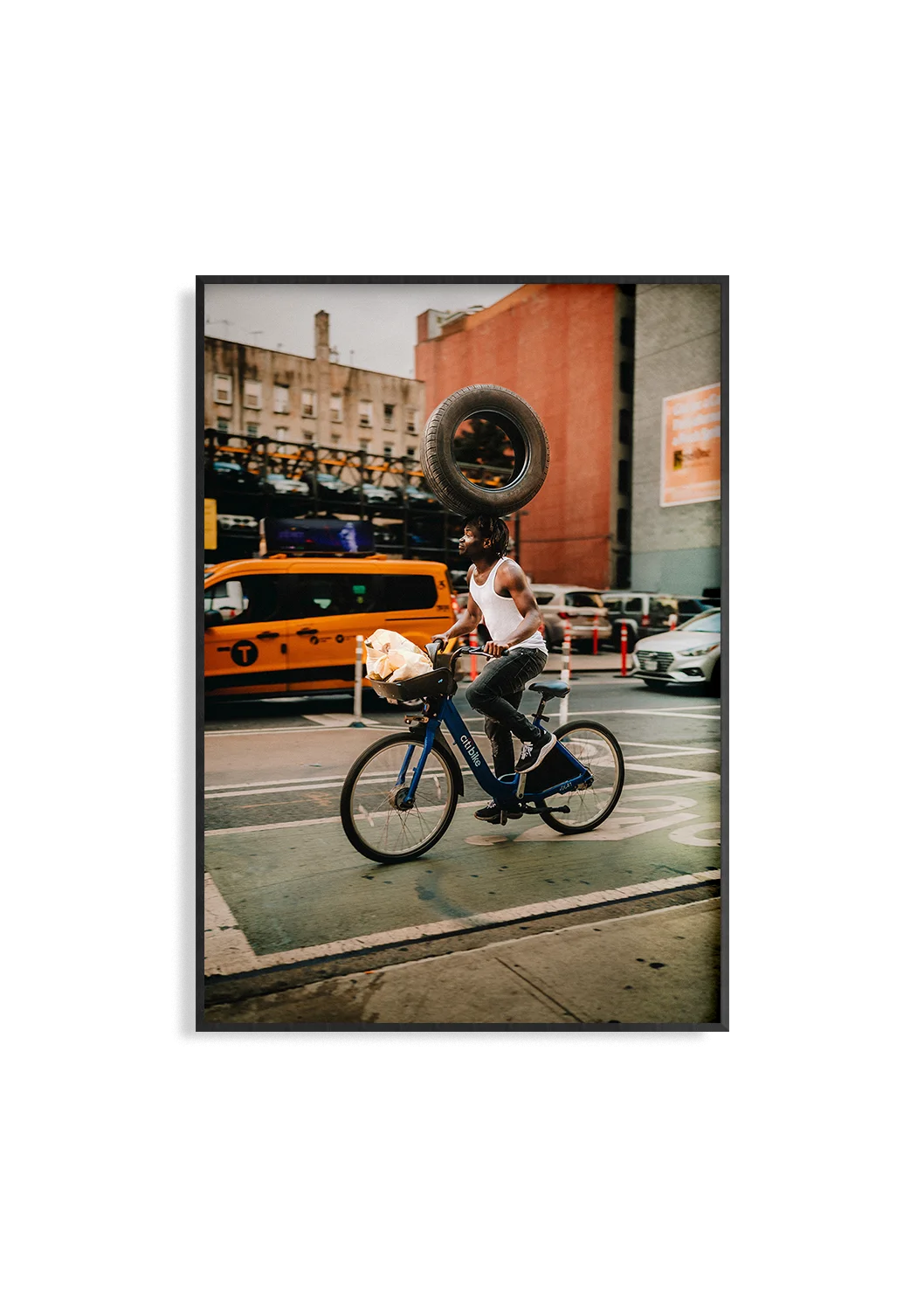 Delivery – Straßenfotografie Kunstdruck von Alexander Zahn, Brooklyn Fahrrad