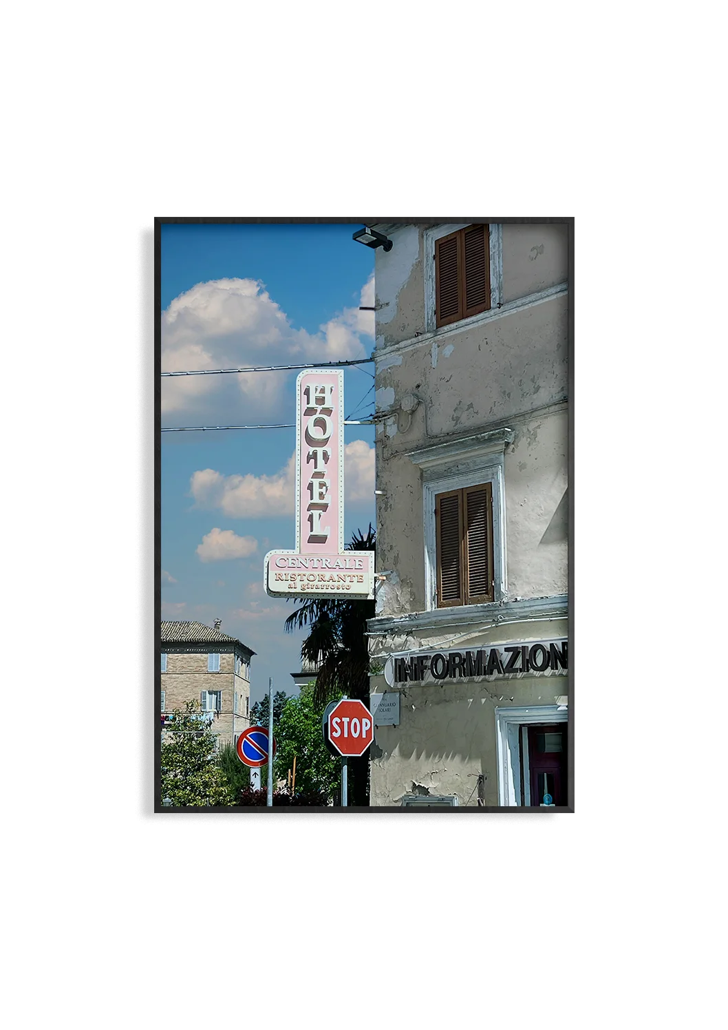 Hotel Centrale – Kunstdruck von Maria Zettl, typisches Hotel Italien