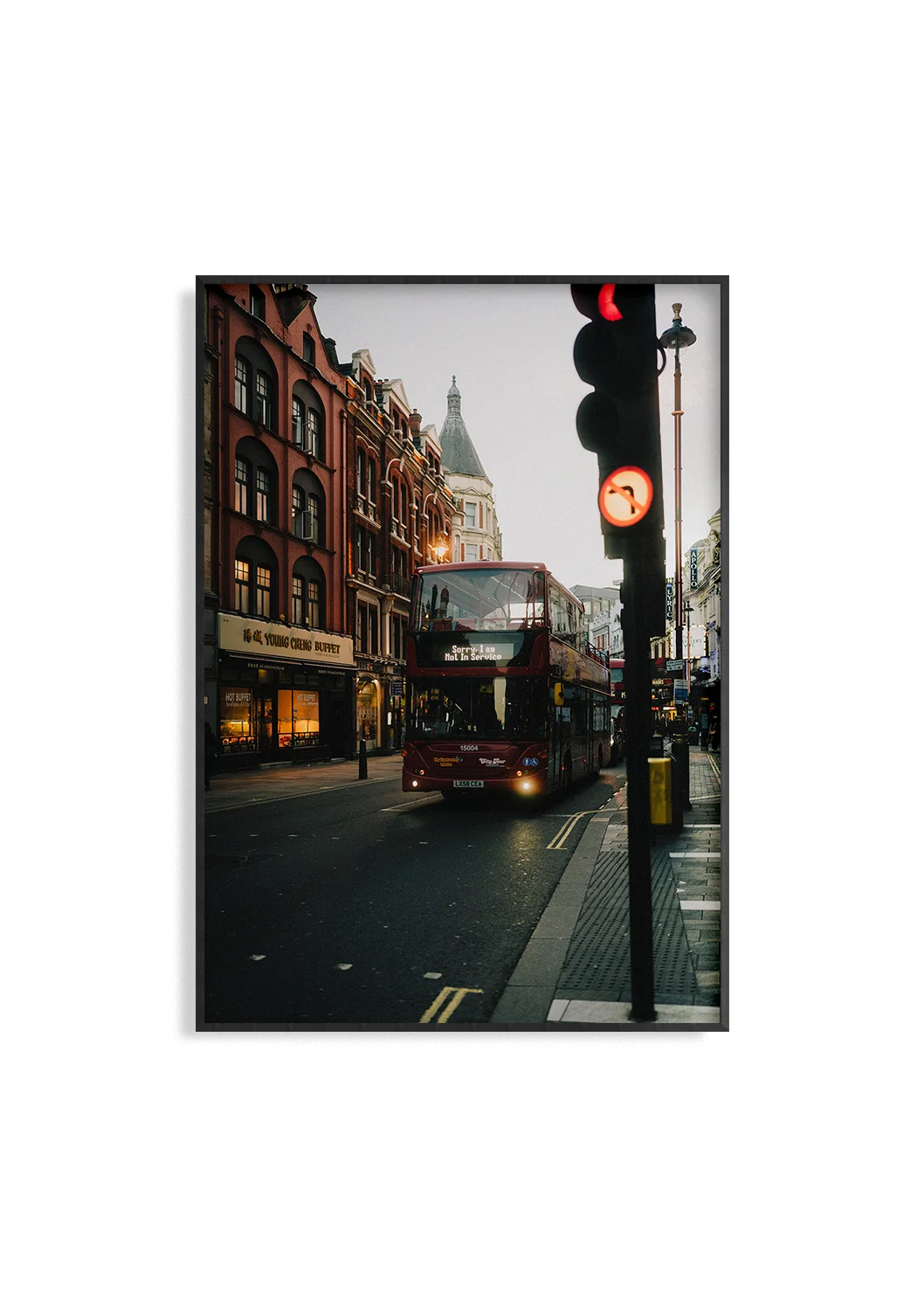 Not in Service – Fotografie Kunstdruck von Alexander Zahn, London Doppeldeckerbus
