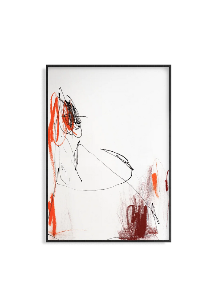 Nothing Left to Lose – Abstrakter Kunstdruck Anastasia Sawall, dunkelrot schwarz