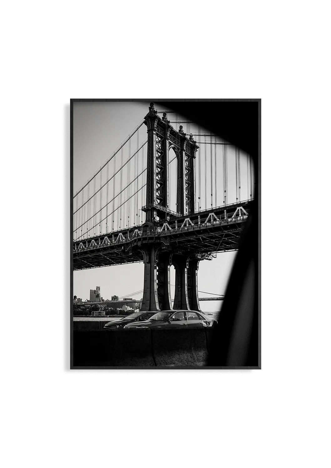 Window Seat – Schwarzweiß Fotografie Kunstdruck von Alexander Zahn, Blick aus Autofenster