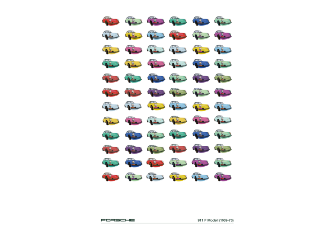 Porsche 911 F - Colorful - 21x29,7cm