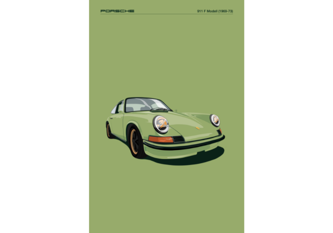 Porsche 911 F - Green - 50x70cm